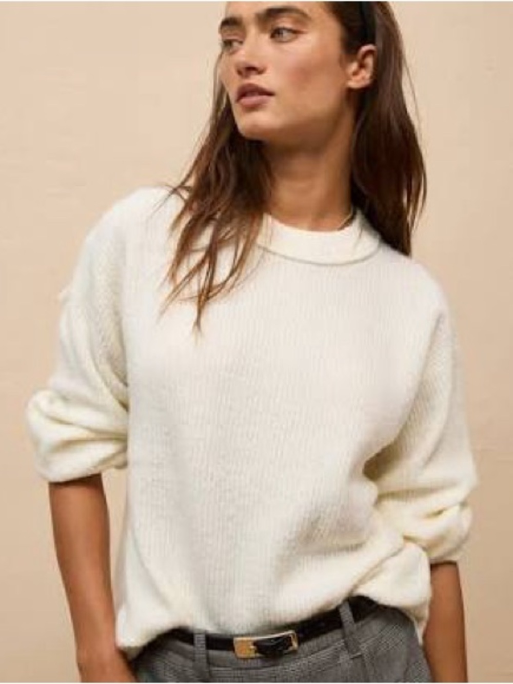 American Eagle Outfitters Woah So Soft Cream Crew Neck Sweater
